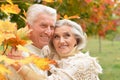 Beautiful senior couple relaxing in the park Royalty Free Stock Photo
