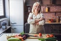 Old woman in the kitchen Royalty Free Stock Photo