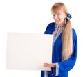 Beautiful Senior Woman Holding a Blank White Sign Royalty Free Stock Photo