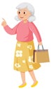 Beautiful senior woman holding shopping bag