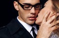 Beautiful sensual impassioned couple. office love story