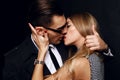 Beautiful sensual impassioned couple. office love story Royalty Free Stock Photo