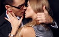 Beautiful sensual impassioned couple. office love story