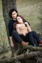 Beautiful sensual portrait of young stylish couple in love Royalty Free Stock Photo