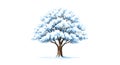 Snow Covered Tree Winter Illustration Royalty Free Stock Photo