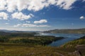 Beautiful and serene landscape of a lake in the Highlands of Scotland, United Kingdom Royalty Free Stock Photo