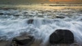 Beautiful serene sunrise in Al Aqqa beach, Fujairah