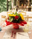 Beautiful served summer dinner table for an event, party, birthday Royalty Free Stock Photo