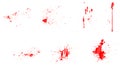 Set of red paint splash, splatters, drops and stains brushes Royalty Free Stock Photo