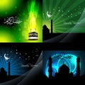 Beautiful set of ramadan kareem background