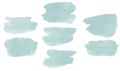 Turquoise watercolor brushes for painting. Set of strokes brushes. Beautiful vector brushes