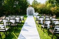 Beautiful setting for outdoors wedding ceremony