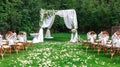 Beautiful setting for outdoors wedding ceremony