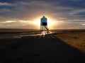 Burnham lighthouse in setting sunset