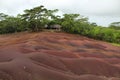Beautiful seven colored earth Chamarel Mauritius. Royalty Free Stock Photo