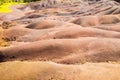 The beautiful Seven Coloured Earth Terres des Sept Couleurs. Chamarel, Island Mauritius, Indian Ocean, Africa