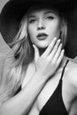 Beautiful sexual woman in hat. summer Royalty Free Stock Photo