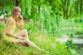 Beautiful sexy blonde outdoors portrait Royalty Free Stock Photo
