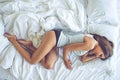 Beautiful girl in bed Royalty Free Stock Photo