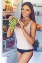 Beautiful girl in the kitchen Royalty Free Stock Photo