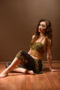 Beautiful woman belly dancer Royalty Free Stock Photo