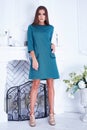 Beautiful woman clothing catalog stylish fashionable dress Royalty Free Stock Photo