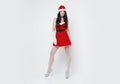 Beautiful and woman dresses as a santa claus Royalty Free Stock Photo