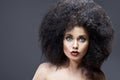 Beautiful woman with huge afro