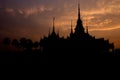 The beautiful shadow temple made from marble and cement in sunset time