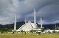 Beautiful Shah Faisal Mosque On A Cluody Day Royalty Free Stock Photo