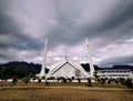 Beautiful Shah Faisal Mosque On A Cluody Day Royalty Free Stock Photo