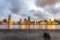 Beautiful shanghai bund in nightfall Royalty Free Stock Photo