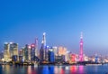 Beautiful shanghai cityscape in nightfall Royalty Free Stock Photo