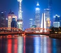 Beautiful shanghai garden bridge at night Royalty Free Stock Photo