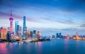 Beautiful shanghai in nightfall Royalty Free Stock Photo