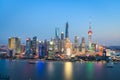 Beautiful shanghai skyline in nightfall Royalty Free Stock Photo