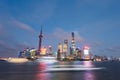 Beautiful shanghai skyline in summer night Royalty Free Stock Photo