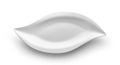 Beautiful shape ceramic plate on white background