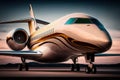 Beautiful shape of a private jet, Generative AI Royalty Free Stock Photo