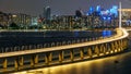 Beautiful Shenzhen Bay Bridge at night in China Royalty Free Stock Photo