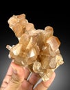 beautiful sherry color natural brown topaz crystal cluster mineral specimen from skardu pakistan