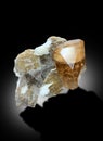 beautiful sherry color natural topaz crystal with muscovite mineral specimen from skardu Pakistan