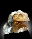 beautiful sherry color natural topaz crystal with muscovite mineral specimen from skardu Pakistan