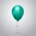 Beautiful Shiny Balloon With Ribbon Isolated On Grey Background