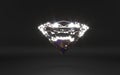 Beautiful shiny diamond, brilliant black background. Clear or transparent diamonds, close-up shot. Jewelry brilliant Royalty Free Stock Photo