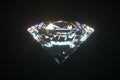 Beautiful shiny diamond, brilliant isolated on black background. Clear or transparent diamonds, close-up shot. Jewelry Royalty Free Stock Photo