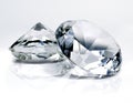 Beautiful shiny diamonds, on white background