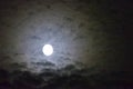 Beautiful shiny full moon with clouds