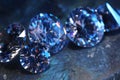 Beautiful shiny gemstones on stone, closeup view Royalty Free Stock Photo