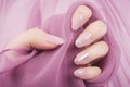 Beautiful shiny rose nails manicure